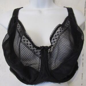 Bravissimo‎ Bra 40K Black Sheer Lace Underwire Back Closure Plus Size